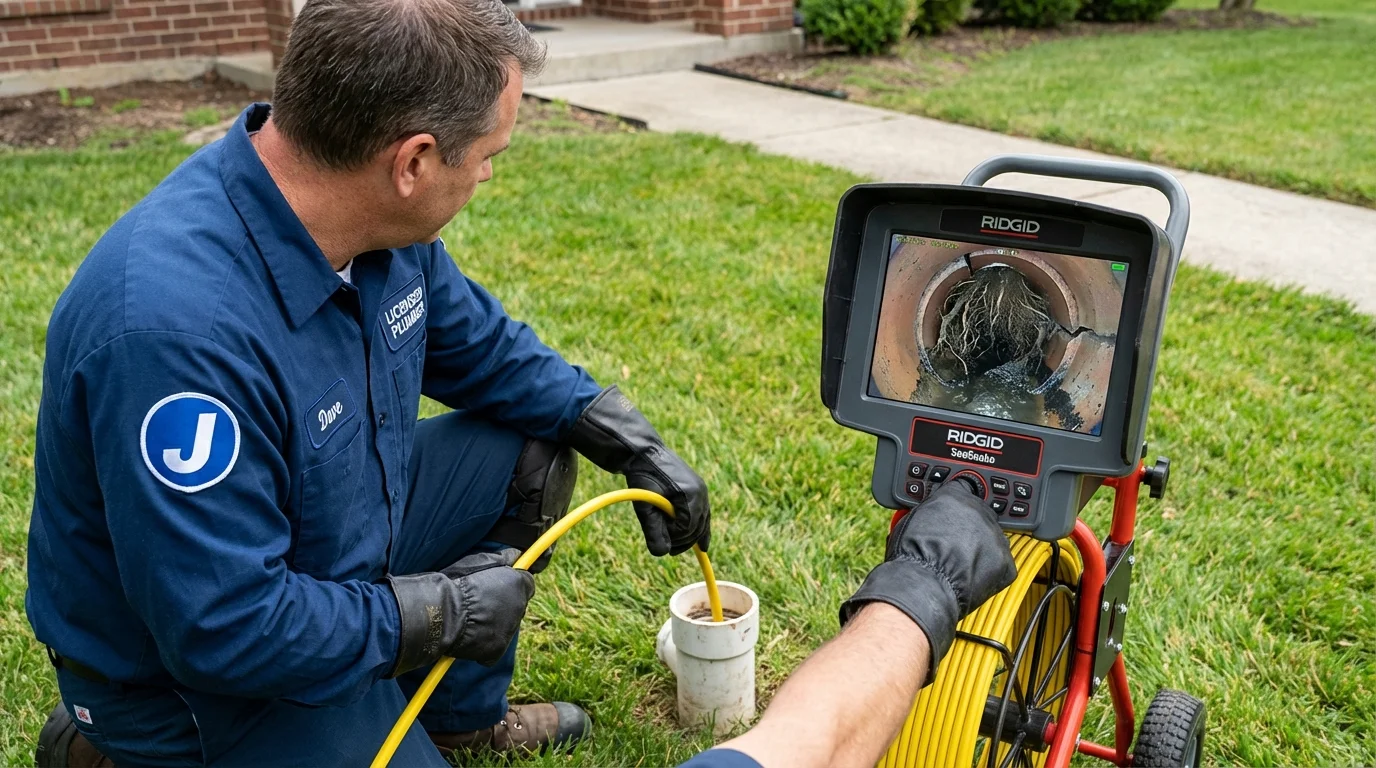 Sewer camera inspection being performed by Johns Plumbing LLC in Arab