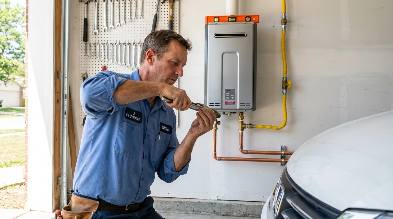 Tankless water heater installation by a Johns Plumbing LLC plumber in Arab